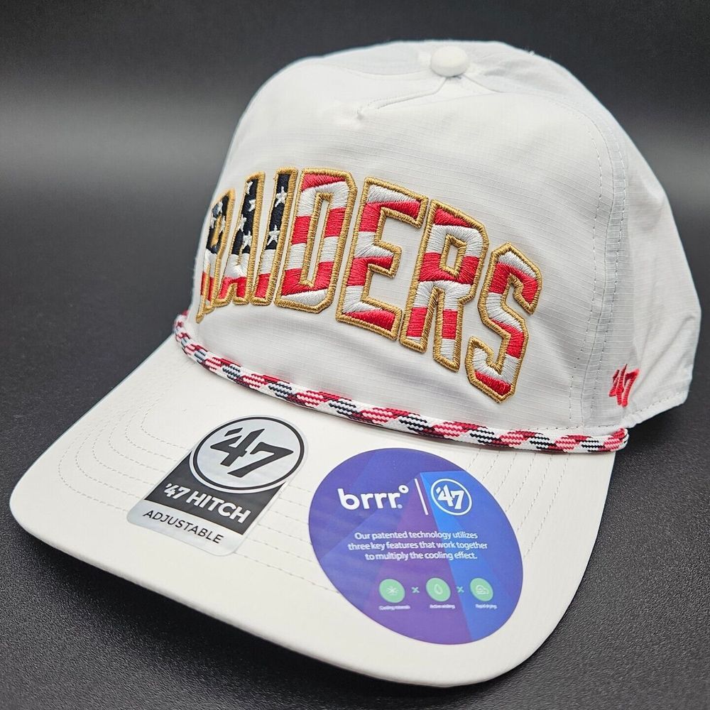 Las Vegas Raiders '47 Brand Brrr Rope Hat Cap Strapback Hitch NFL American Flag